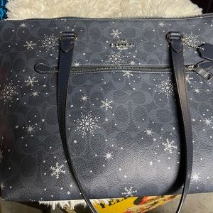 Blue snowflake Coach purse